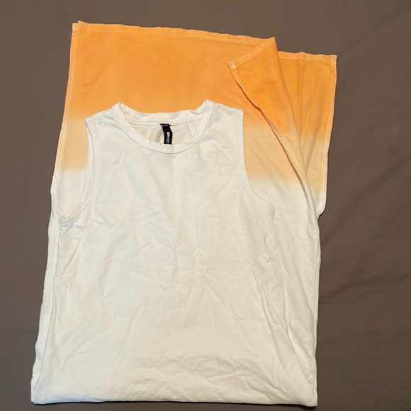 White/orange ombré maxi dress with pockets - size small - Picture 2 of 5